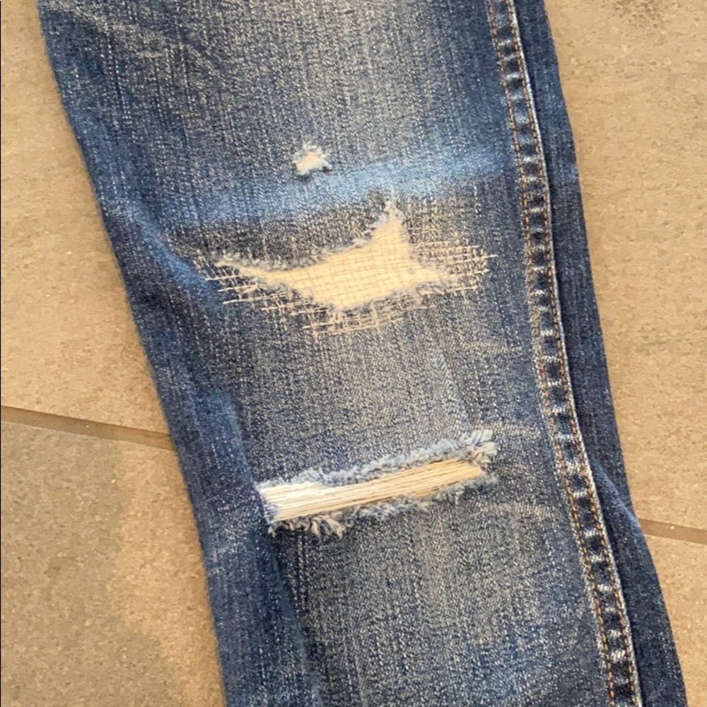 9" High Riser Skinny Skinny In Rip Repair - Picture 4 of 8